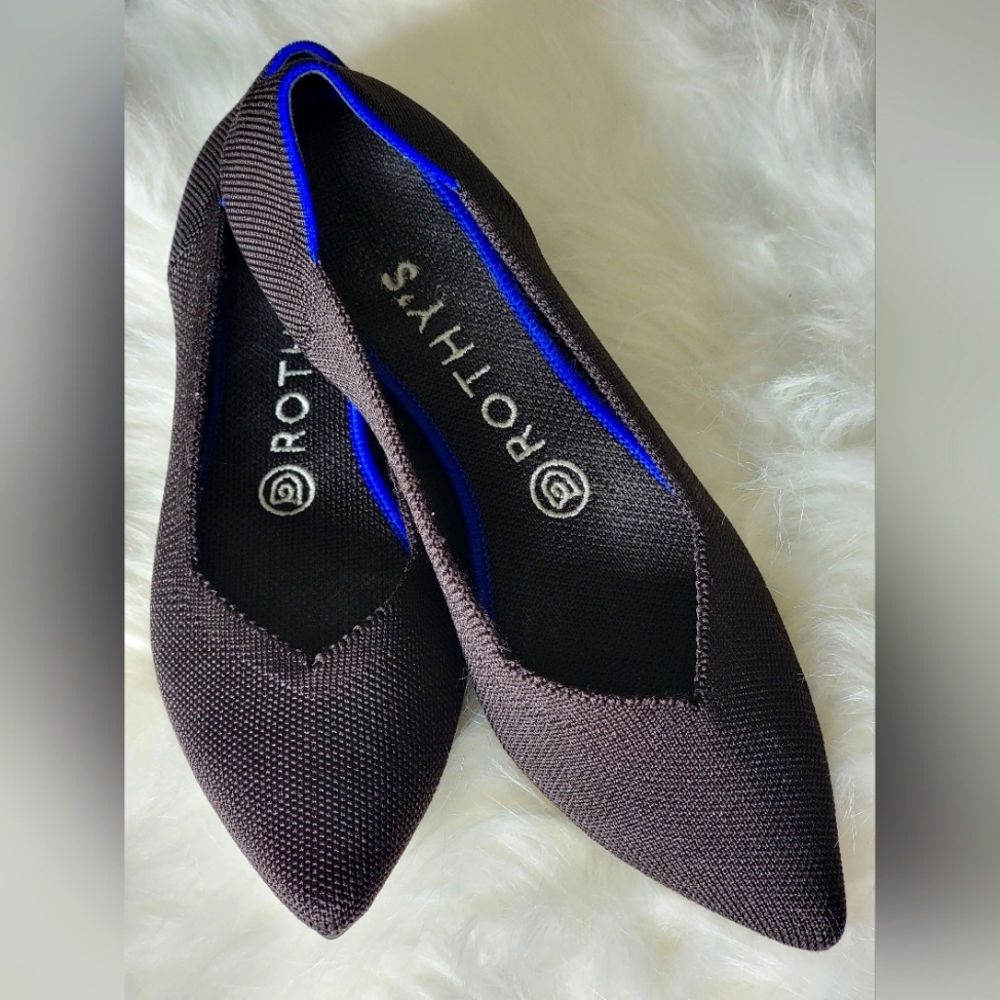 Black Rothy's pointed flats